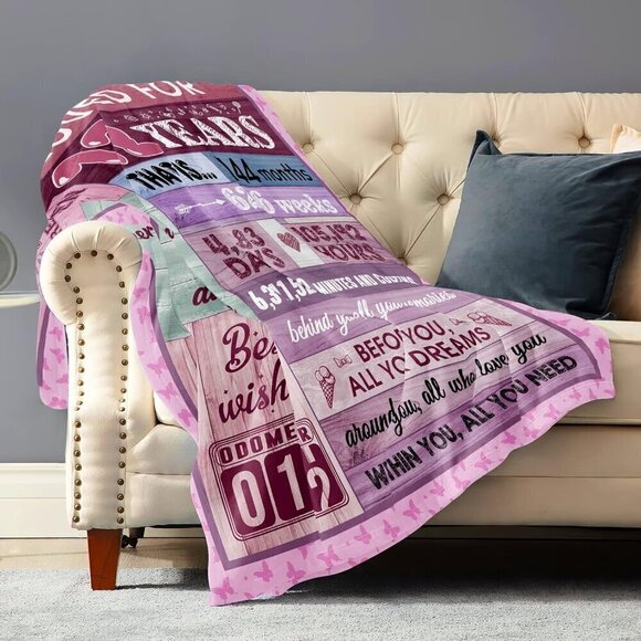 Flannel Blanket Throw  / 60"X50" /12th Birthday  GREAT BIRTHDAY GIFT / BRAND NEW - Picture 3 of 6